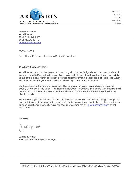 Recommendation from Arcvision Inc.